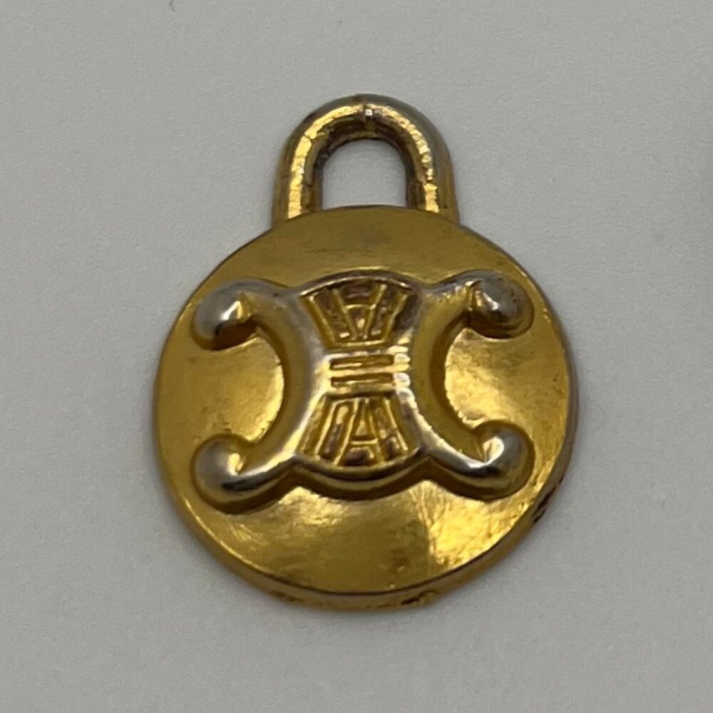 Vintage Celine Gold Tone Pendant C